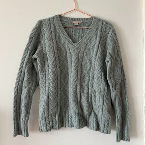 vintage J.Crew mohair cable-knit V-neck sweater